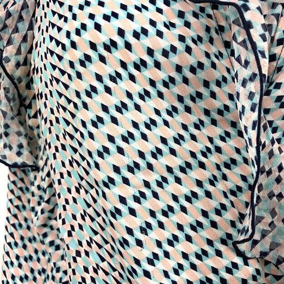 Parker Francesca Wrap Blouse L Ruffle Silk Flutter - Picture 11 of 12